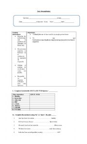 English Worksheet: test present perfect