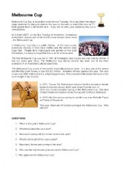 English Worksheet: The Melbourne Cup