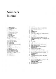 Numbers idioms