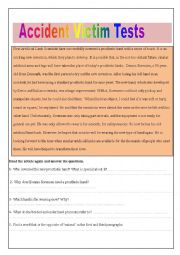 English Worksheet: Accident Victims