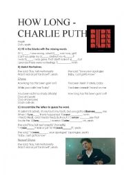 English Worksheet: How Long - Charlie Puth