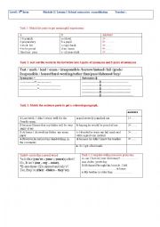 English Worksheet: school memories 