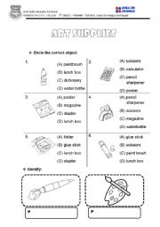 English Worksheet: ART SUPPLIES