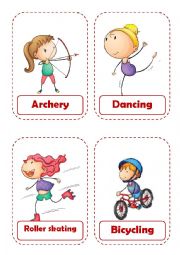 English Worksheet: Sport Flashcards. Part 1