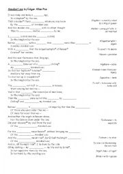 English Worksheet: ANNABEL LEE