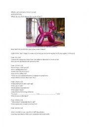 English Worksheet: Art by Jeff Koons. His life and his career.