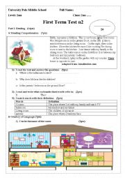 English Worksheet: house parts