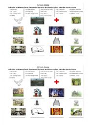 English Worksheet: Harry Potter Hogwarts school places matching activity