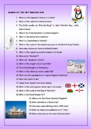 English Worksheet: English speaking countries: CULTURE