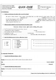 English Worksheet: Quiz of Unit One And Two Moroccan Second Year Bac Arts and Human Sciences