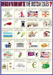 British Isles  36 question quiz with key
