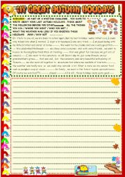 English Worksheet: Past autumn holidays: creative writing tips