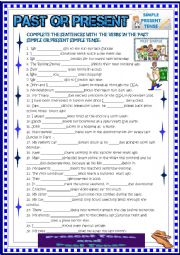 English Worksheet: Past or present with key