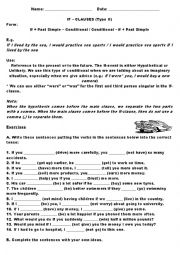 English Worksheet: Conditionals_Type 2