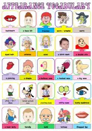 English Worksheet: APPEARANCE VOCABULARY