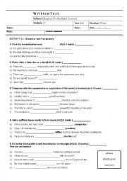 English Worksheet: Fast Food in America Test
