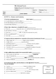 English Worksheet: Fast Food in America Test