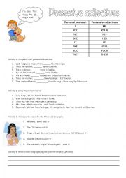 English Worksheet: POSSESSIVE ADJECTIVES