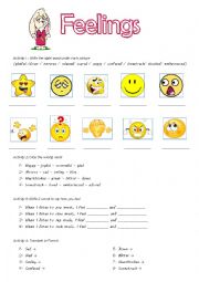 English Worksheet: FEELINGS