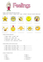 English Worksheet: FEELINGS