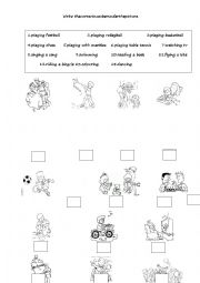 English Worksheet: Free Time Activities matching (1)