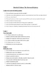 English Worksheet: The Norwood Mystery- Sherlock holmes