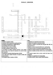 English Worksheet: Lab equipment - crossword