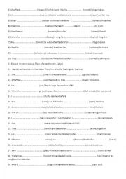 English Worksheet: past simple -past perfect ex