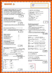 English Worksheet: QUIZ FOR HIGH SCHOOL STUDENTS ( ALSO FOR ADULTS) 12 SECTIONS JUST ONE PAGE 