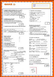 QUIZ FOR HIGH SCHOOL STUDENTS ( ALSO FOR ADULTS) 12 SECTIONS JUST ONE PAGE 