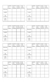 English Worksheet: Battleship simple present