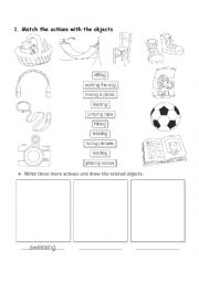 English Worksheet: actions