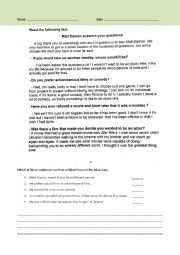 English Worksheet: Films