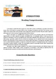 English Worksheet: STEREOTYPES