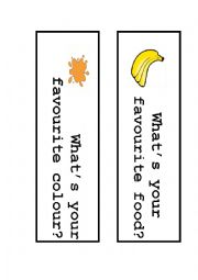 English Worksheet: wordcards: whats your favourite...?