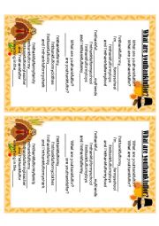 English Worksheet: What are you thankfuk for? Thanksgiving song for children 