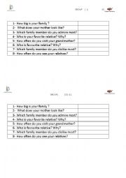 English Worksheet: sPEAKING