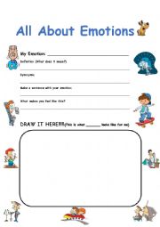 English Worksheet: My Emotion