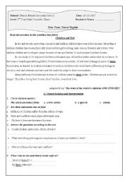 English Worksheet: children and war 