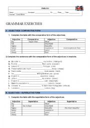 English Worksheet: Adjectives- comparative&superlative