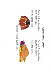 English Worksheet: Capture The Turkey Game