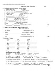 English Worksheet: Present Perfect Tense