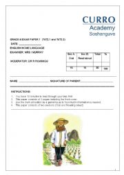 English Worksheet: Creative Writing Exam