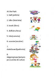 English Worksheet: At the park