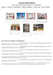 English Worksheet: American school traditions