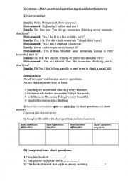 English Worksheet: QUESTION TAGS