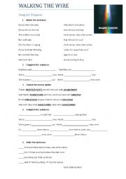 English Worksheet: walking the wire - Imagine Dragons SONG