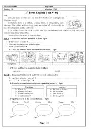 English Worksheet: 2MS second test 2018