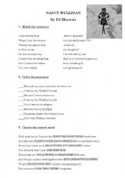 English Worksheet: Nancy Mulligan - Ed Sheeran - SONG