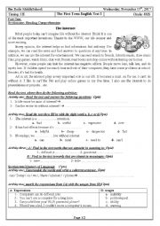 English Worksheet: Internet Addiction 4MS 